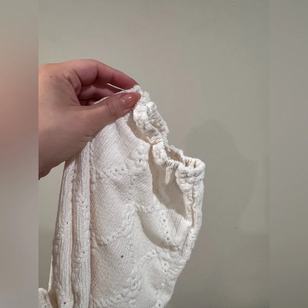 SHEIN Ivory Lace Button-Up Blouse - Picture 6 of 6